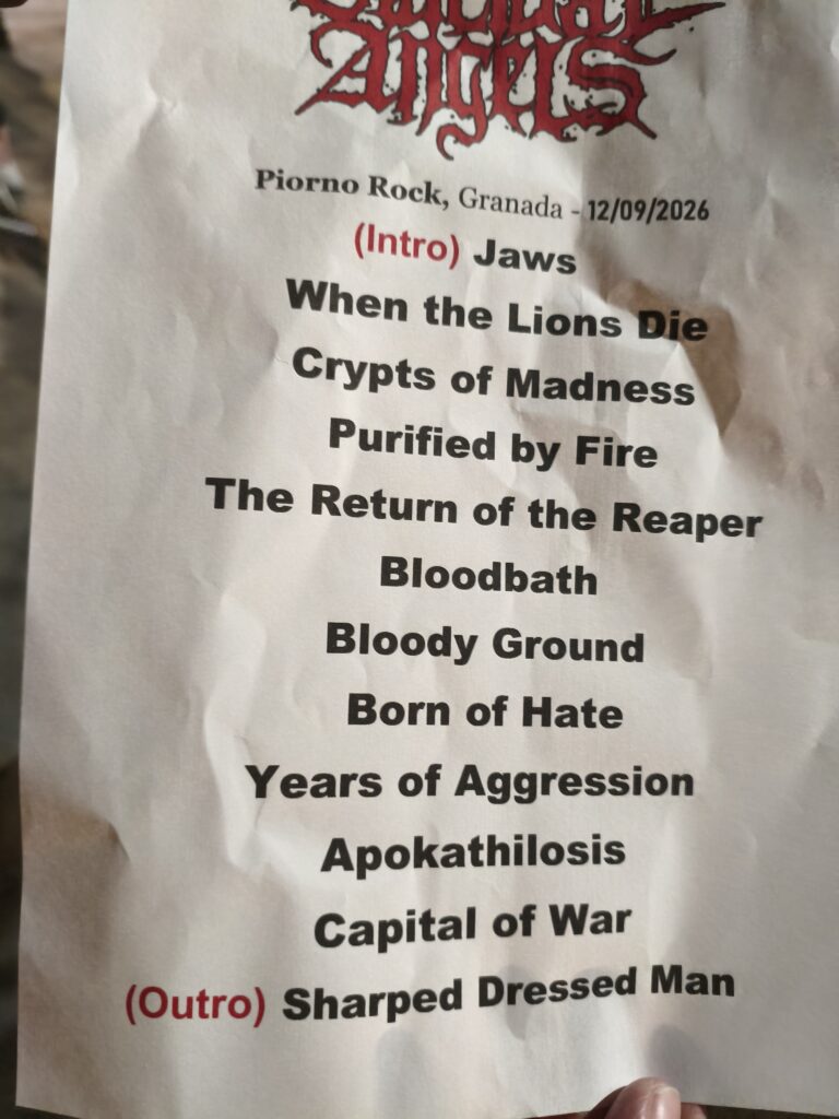 Setlist de Suicidal Angels en el XIX Piorno Rock